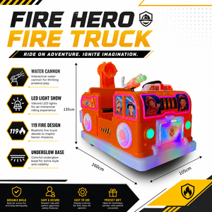 <span class=keywords><strong>Camion</strong></span> <span class=keywords><strong>de</strong></span> pompiers pour enfants, modèle héros <span class=keywords><strong>de</strong></span> dessin animé, 160 cm, lumières LED, canon à eau, manège pour parc d'attractions, vente en gros - Product Image 5