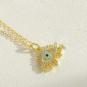 エスニックキュービックジルコントルコデビルアイズネックレス女性ガールギフトジュエリーラウンドエナメルイービルアイズネックレス - Product Image 5