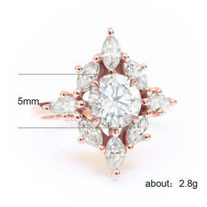 Anello tonalità rosa da donna, elegante accessorio per proposta di matrimonio, festa, matrimonio, regalo alla moda - Product Image 4