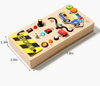 Jouet éducatif en bois avec interrupteur LED, volant de simulation, circuit marin et circuit imprimé pour la maternelle - Vente flash