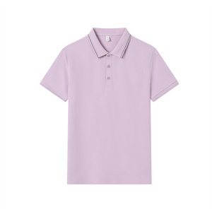 Camiseta Polo Color Lila Claro, de Fibra de Poliéster, Manga Corta, para Uso Diario - Product Image 1
