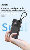 Batterie externe Li-Polymère ultra-mince étanche 10000 mAh 45W à charge rapide avec écran LCD pour ordinateur portable et téléphone (modèle A361)