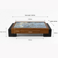 Table basse de salon moderne haut de gamme avec plateau en pierre de cristal colorée et structure en MDF pour villa et hôtel