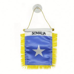 Custom SOMALIA Satin Pennant Flag Car Mini Flag <b>Banner</b> with Yellow Tassels - Product Image 1
