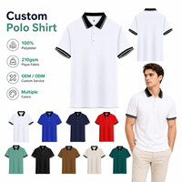 Piqué 100% polyester 210 g/m² de haute qualité pour chemise, logo personnalisé, unisexe, col à revers uni, respirant, uniforme d'équipe de golf