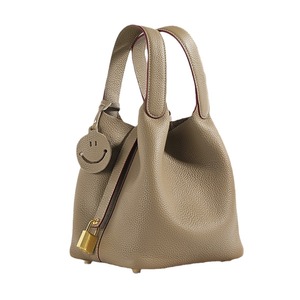 Sac seau classique en cuir de vachette pleine fleur, style <span class=keywords><strong>panier</strong></span>, luxe léger, en cuir véritable haut de gamme, avec boucle de fermeture ouverte - Product Image 5