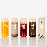 Couvercle de tasse à boba esthétique en PET recyclable et écologique à ouverture facile, faible MOQ, pour thé au lait boba haute transparence 350 ml