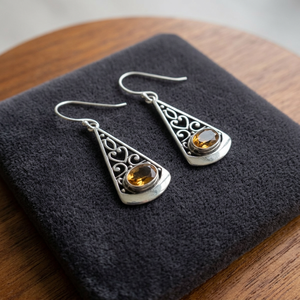 Pendientes Colgantes de Plata de Ley Hechos a Mano con Piedras Preciosas para Compromisos, Bodas y Fiestas H.A. Gemas al por Mayor de Alta Calidad - Product Image 2