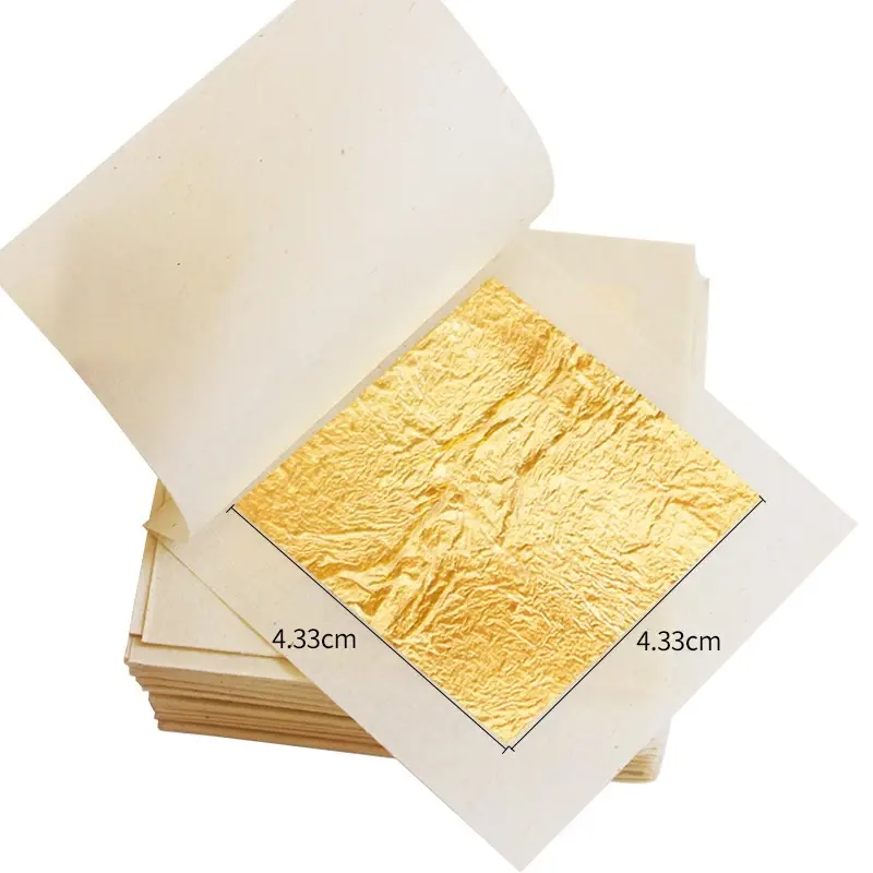 Metal Gold Craft Art 24K Gold Leaf Sheets Foil para decoración de paredes