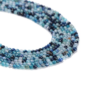 ลูกปัดมูนสโตนสีรุ้ง ขาย 24/7 ขนาดปรับแต่งได้ หินสีน้ำเงินขัดเงา พร้อมวัสดุมิเนอรัล คอรัล และอาเกต ขนาด 3-8 มม. - Product Image 5