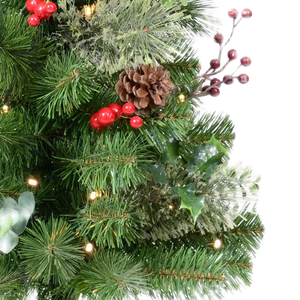 Pabrik grosir kustom Natal terbaik <span class=keywords><strong>douglas</strong></span> onshore buatan lampu built-in hijau mewah Dedaunan pohon Natal