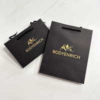 Sac de shopping pliable noir personnalisé, logo imprimé sur mesure, sac de transport pour boutique, vêtements, bijoux, cadeaux, sac de shopping en papier kraft