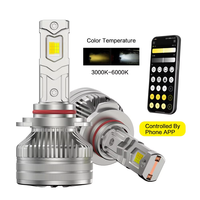 OEM 160W 16000LM Contrôle intelligent par application Ai Lumière LED de voiture à trois températures de couleur H1 H11 H4 Ampoules LED Bombillos Lampe H7 Ampoule de phare LED