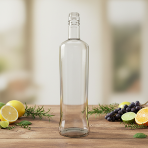 Botella de Vidrio Transparente de Lujo de 700ml/750ml para Whisky, Vodka, <span class=keywords><strong>Brandy</strong></span>, Ginebra y Licores, con Etiqueta Personalizada en Relieve y Tapa de Rosca - Product Image 1