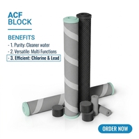 Cartouche de filtration d'eau domestique en bloc de charbon actif de noix de coco de haute qualité certifiée NSF avec capuchon bleu pour la réduction du chlore