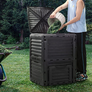 Plastic garden worm compost bin outdoor 300 liters garbage compost bin large capacity compost drum trash bin