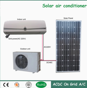 Aire Acondicionado de Habitación de Alta Eficiencia Energética de 24000 BTU, Alimentado por Batería Solar de 48 V, Unidad de Aire Acondicionado Híbrida de Red ACDC, AC/DC-12K 1 - Product Image 1