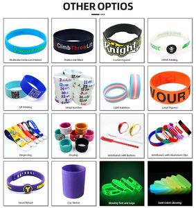 สายรัดข้อมือซิลิโคนสีเข้มยืดได้สำหรับทุกเพศโลโก้ที่กำหนดเองเรืองแสงในที่มืด - Product Image 5