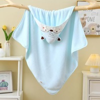 Factory Price Children's Hooded Towel Soft Absorbent Polyester Bathing Towel Velvet Coral Fleece for Baby's Bathroom