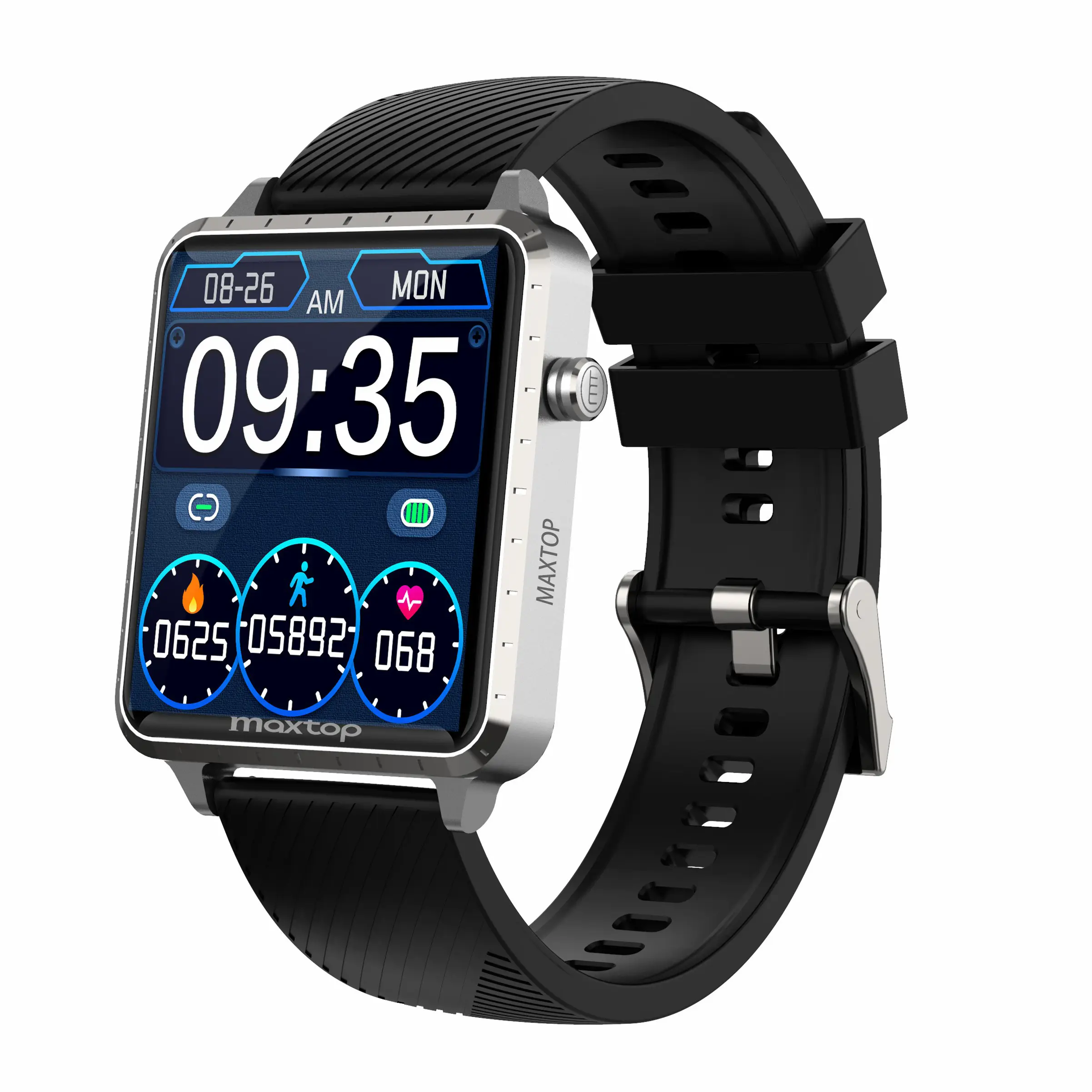 Maxtop Amazon vendita calda Smart Watch T5 Full Touch Screen cronometro meteo Monitor della pressione sanguigna Smart Watch per IOS Android