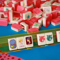Nouvel ensemble de Mahjong sur mesure 2026, 3 couches, 160 tuiles en acrylique américain, ensemble de luxe sculpté, portable pour voyage, en gelée, sur mesure