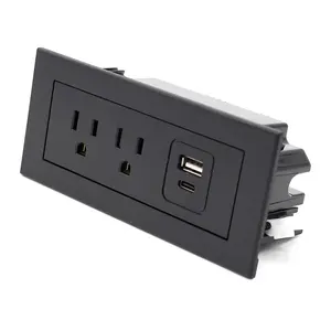 Ons Standaard Vergadertafel Verzonken Gemonteerd Power Strip Usb Grommet Desktop Socket Met USB-C Poort Socket Outlet