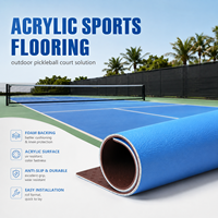 Revêtement de terrain de pickleball en acrylique pour extérieur, 3 mm d'épaisseur, antidérapant, écologique, absorbant les chocs, facile à installer, surface sportive portable