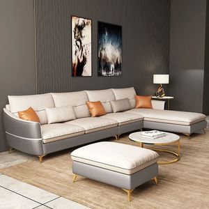 Light Luxury Washable Tech Fabric <b>Sofa</b> Modern Simple Latex Three Seater Corner Chaise <b>Sofa</b> For <b>Small</b> Living Room - Product Image 4