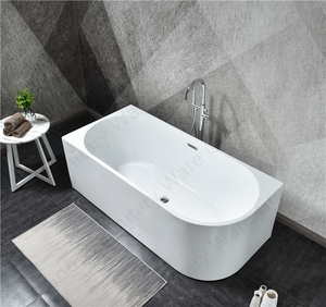 Bañera de acrílico con forma de Nera D para adultos, bañera independiente de fondo a pared, 1700 - Product Image 5
