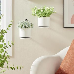 2 Pcs Jardinières murales suspendues pour plantes d'intérieur et d'<span class=keywords><strong>extérieur</strong></span>, en métal moderne - Product Image 5