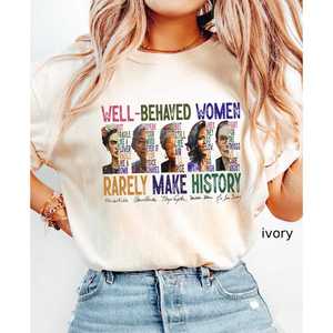 T-shirt Comfort Colors con Icone Femministe da Donna, 100% Cotone, Vestibilità Ampia, Casual, Girocollo, Manica Corta, Stampa su Jersey - Product Image 1