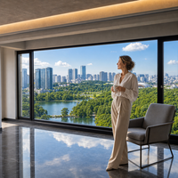 Ventana de Aluminio con Doble Vidrio Aislante Templado Estándar Australiano |   Aislamiento Térmico Low-E de Bajo Consumo |   Insonorizado |   Diseño Moderno