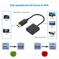 Port d'affichage Displayport DP mâle vers VGA 15 broches femelle câble adaptateur DP vers VGA convertisseur DisplayPort vers VGA câbles DP