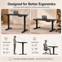 Bureau assis-debout électrique ergonomique en promotion, montage facile, structure en acier, avec contrôleur