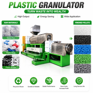 Machine de granulation <span class=keywords><strong>à</strong></span> vis simple haute efficacité pour flocons, granulateur plastique <span class=keywords><strong>à</strong></span> haut rendement, granulateur plastique résistant <span class=keywords><strong>à</strong></span> la corrosion - Product Image 1
