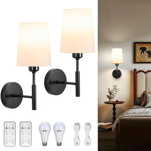 Lámpara de pared LED recargable por USB, cuerpo de hierro, batería inalámbrica de 5000mAh, luz de pared táctil interior para pasillo empotrado - Product Image 5