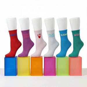 Custom Crew <b>Socks</b> Jacquard Colorful Cotton Blend Breathable Knit <b>Socks</b> for Women Youth Daily Wear & Sport <b>Socks</b> - Product Image 1