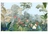 Papier peint 3D forêt tropicale, feuilles, décoration murale pour la maison, papier peint mural pour salon