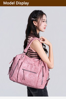 Tas Tote PU Vintage Wanita Kapasitas Besar Tas Tangan untuk Bepergian 2026 Tas Selempang Gaya Biker Baru Tas Travel