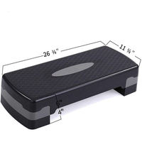Plataforma de Step Aeróbico Ajustable, Stepper para Ejercicio y Fitness con Superficie Antideslizante