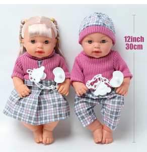 Poupées réalistes grands yeux pour bébé Reborn, 1 cm, 30.5cm, jouet 12 sons, éducation pour filles, en Silicone souple, double, bricolage - Product Image 5