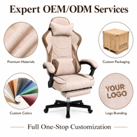 Chaise de jeu et de bureau ergonomique en cuir avec support lombaire inclinable, dossier haut et design pivotant pour usage professionnel et domestique
