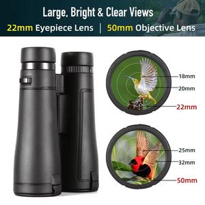 Binoculares profesionales 12X50 ED HD de largo alcance <span class=keywords><strong>Zoom</strong></span> Bak4 FMC telescopio prismático impermeable para exteriores para acampar y turismo - Product Image 4