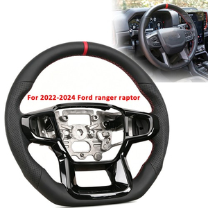 Volante <span class=keywords><strong>de</strong></span> Fibra <span class=keywords><strong>de</strong></span> Carbono Iluminado con LED Personalizado, Cuero Perforado, Apto para Todoterreno, Compatible con Ford Ranger Everest 2016-2020, Interior - Product Image 3