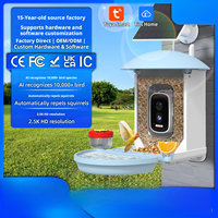 Caméra de surveillance des oiseaux intelligente AI, alimentée par énergie solaire, pour l'extérieur, appareil de surveillance des oiseaux, caméra HD 5MP sans fil avec contrôle par application, vision nocturne