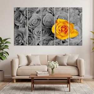 Yellow Rose Printed <b>Canvas</b> Art: Elegant Floral <b>Wall</b> Decor,SET OF 5 <b>CANVAS</b> - Product Image 3