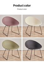 Fauteuil œuf en forme de bol, fauteuil lounge rétro avec structure en métal noir pour salon, café, bureau à domicile, décoration
