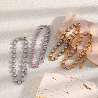Pulsera de Zirconia Lujosa y Elegante, Chapada en Oro de 18K, de Acero Inoxidable, Joyería Impermeable para Mujer, Regalo que No se Desvanece