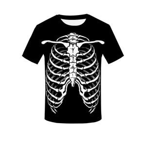 Camiseta de Hombre con Estampado de Esqueleto, Manga Corta, Corte Holgado, Jersey con Estampado Digital, 100% Poliéster, Ropa Casual de Verano - Product Image 5