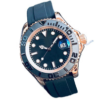 Orologi da uomo di marca Style Diver 42mm quadrante nero Master automatico meccanico vetro zaffiro modello classico orologio da polso pieghevole